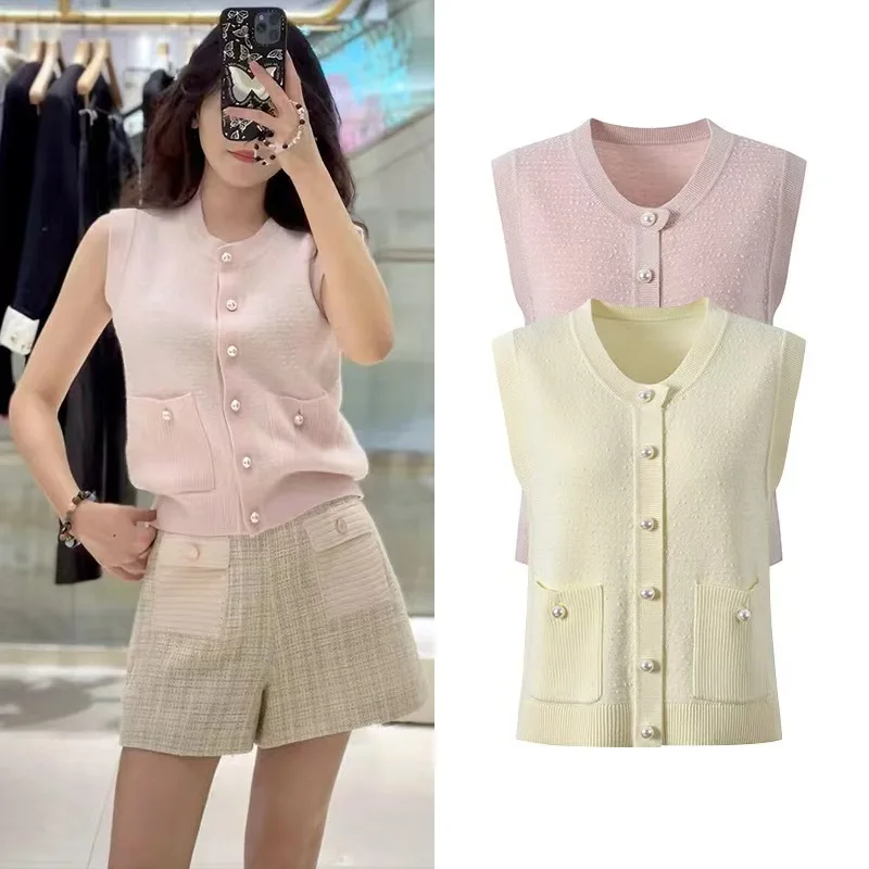 Vest Knitted Cardigan Top for Women's High-end Women's Clothing 25 Early Spring New Item Clothes for Women Y2k Clothes Tops