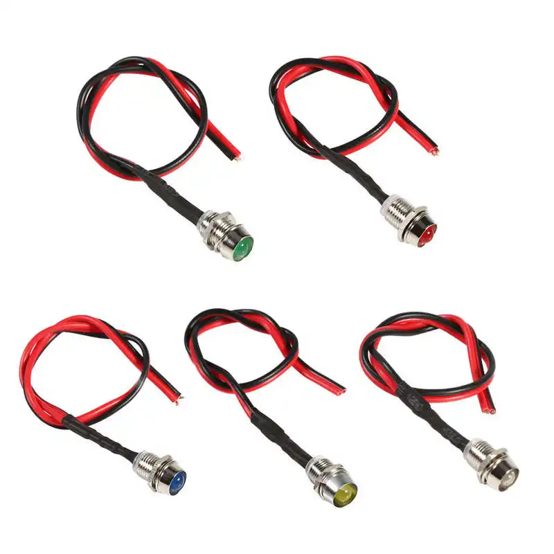 4 قطعة 12 فولت 8 مللي متر LED لوحة الطيار داش تحذير ضوء مؤشر مصباح سيارة فان التحكم عن بعد اكسسوارات السيارات #2