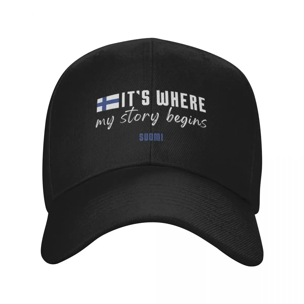 Where my story begins, Suomi Baseball Cap birthday fishing hat Women Caps Men's