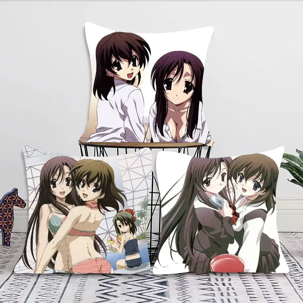Anime S-School Days Katsura Kotonoha Pillow Case Fashion Square Pillowcase Bedroom Sofa Room Ins Decoration Leisure