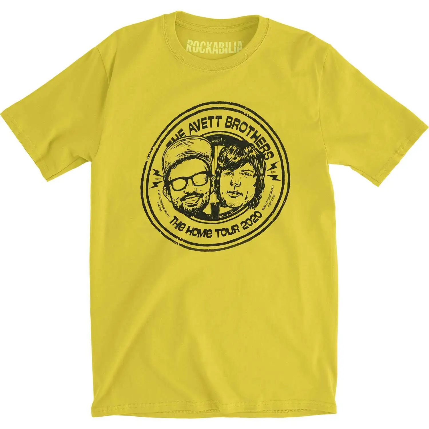 Men's Avett Brothers Home Tour 2020 Slim Fit T shirt Small Maize