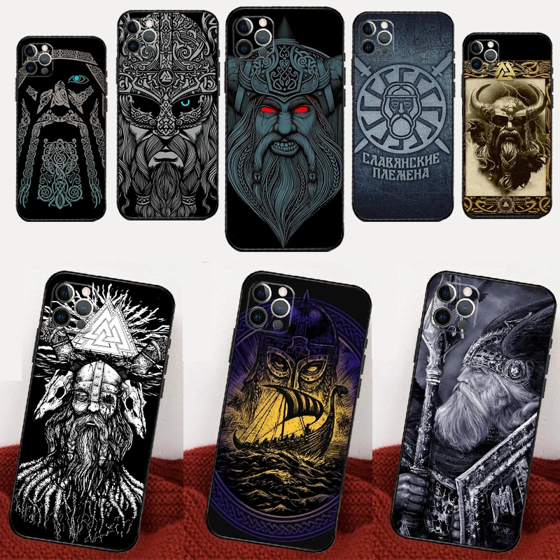 Odin Slavic Gods Case For iPhone 16 15 11 12 13 Mini 14 Pro Max X XR XS Max 6 14 Plus Full Cover