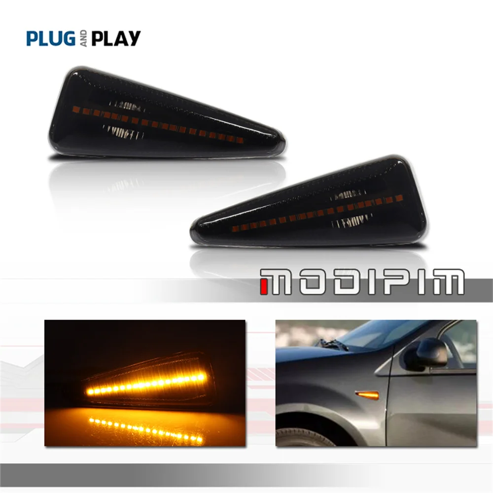 Luces LED dinámicas secuenciales de posición lateral delantera de coche para Dacia Logan Sandero para Renault Stepway Thalia 2008 2009 2010 2011 12V