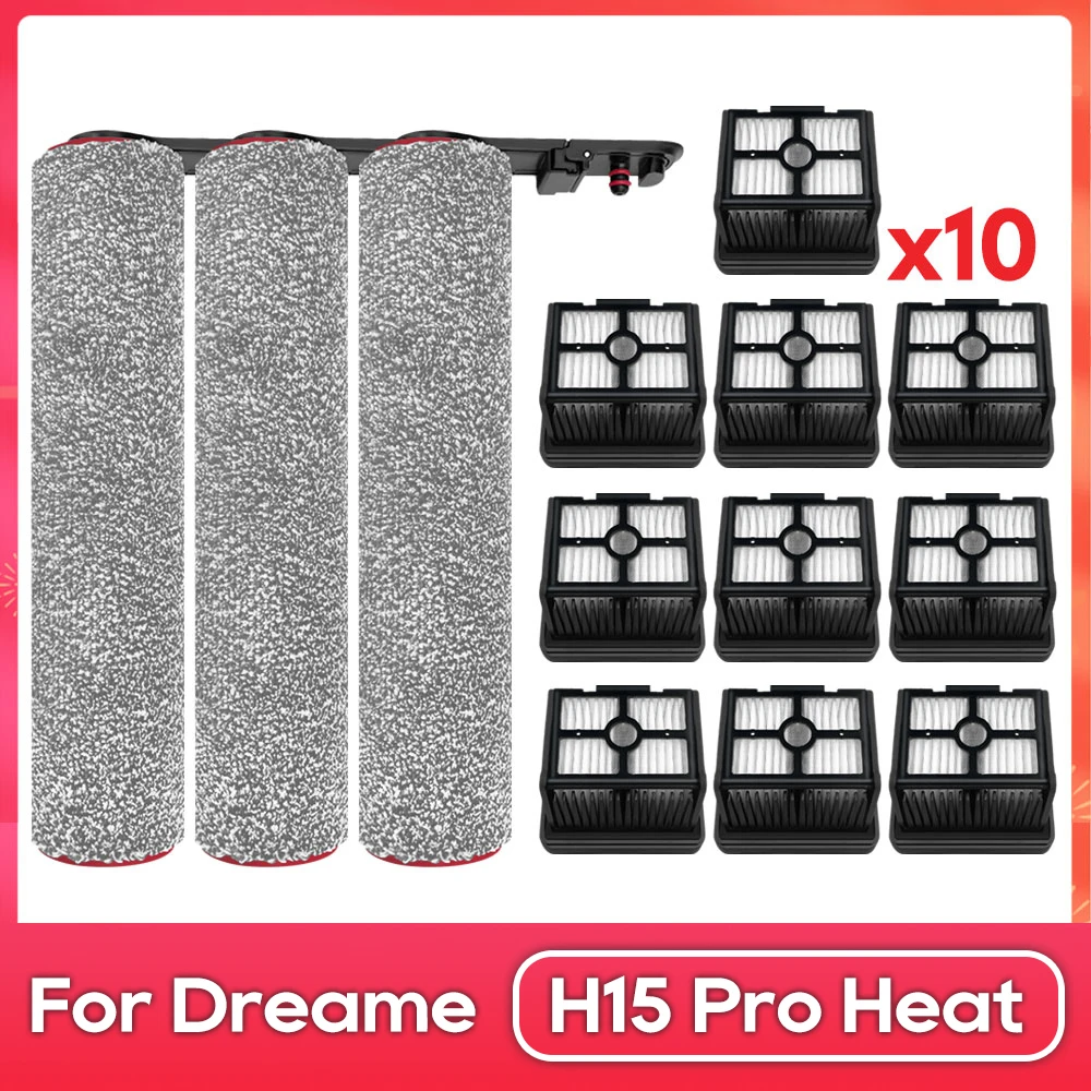 Compatible avec ( Dreame H15 Pro Heat ) Pièces pour aspirateur Brosse principale à rouleau Filtre HEPA Accessoires