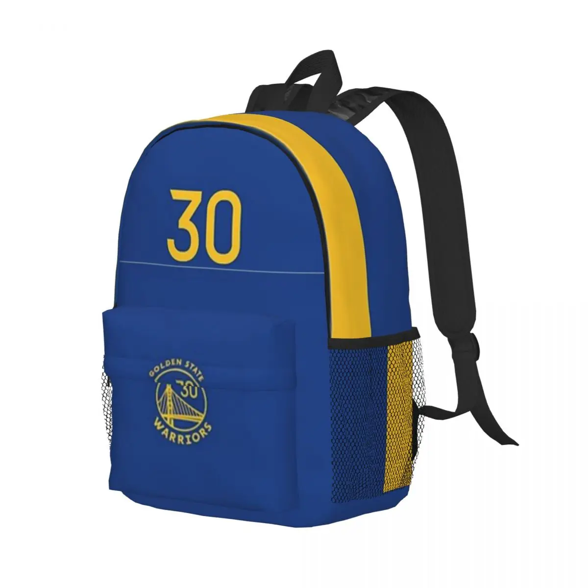 30 - Curry - Warriors bedrukte lichtgewicht casual schooltas voor school, buiten, winkelen, kantoor 15 inch