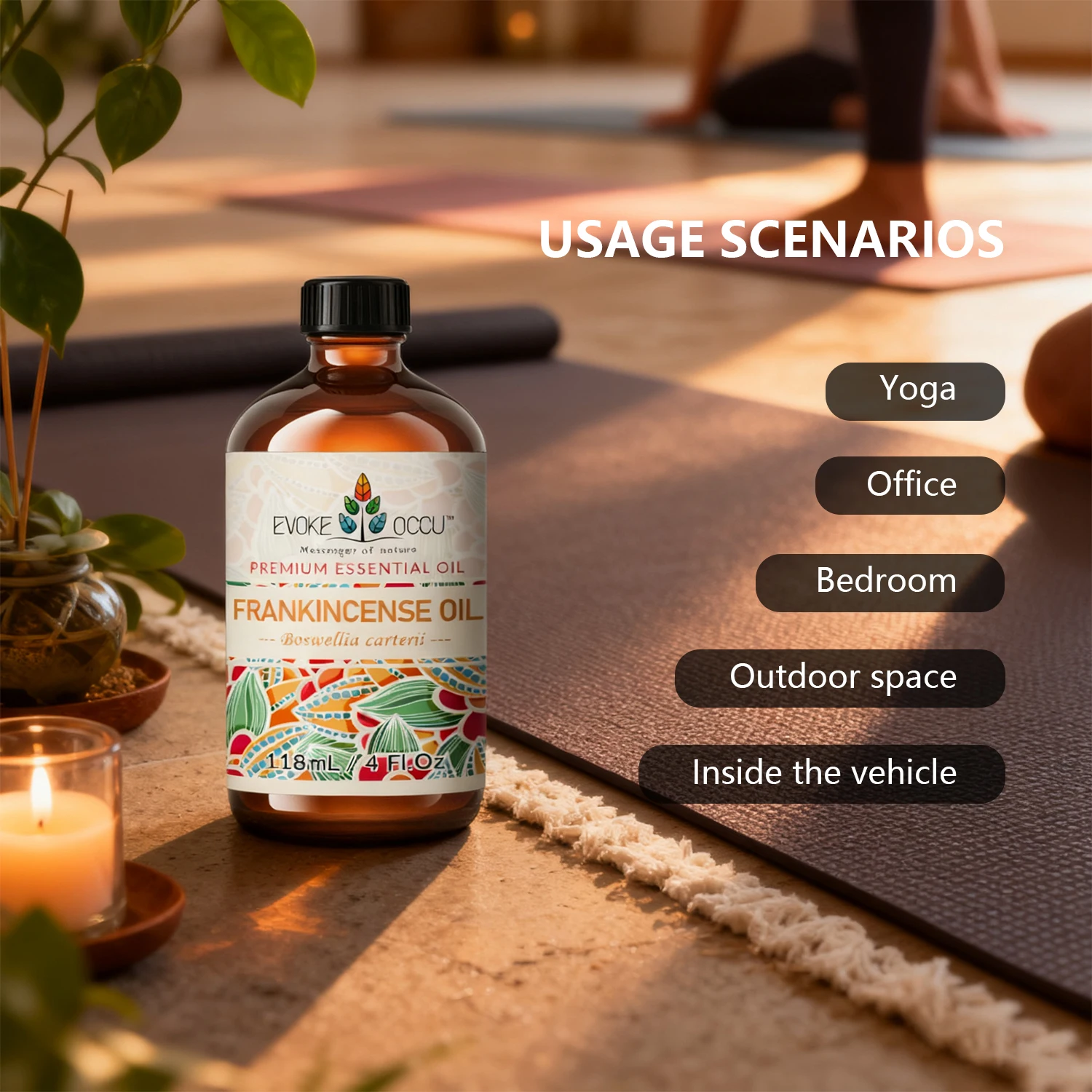 

EVOKE OCCU Natural Frankincense Essential Oil 118ML Sweet Orange Lime Citronella for Aromatherapy Diffuser Massage Yoga