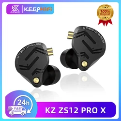 KZ ZS12 PRO X 1DD+5BA Tuning In-Ear Earbud Wired IEMs Metal Earphones Hybrid Drivers Monitor Headphones with Detachable  Cable