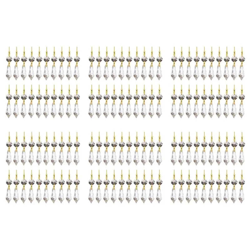 

ABJN-120PCS DIY Transparent Teardrop Chandelier Pendant Parts Beads, Chandelier Hanging Decoration