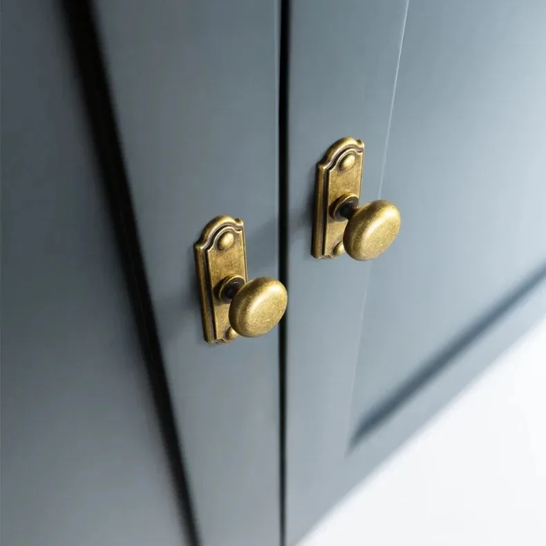 Antique Brass Cabinet Pulls Hardware for BedroomVintage Brass Solid Drawer Handles for Kitchen Cabinets and Dresser Drawers