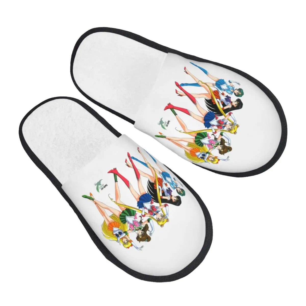 Custom Japanese Shojo Manga Sailor House Slippers Women Comfy Memory Foam Anime Moon Girl Slip On Spa Slipper Shoes