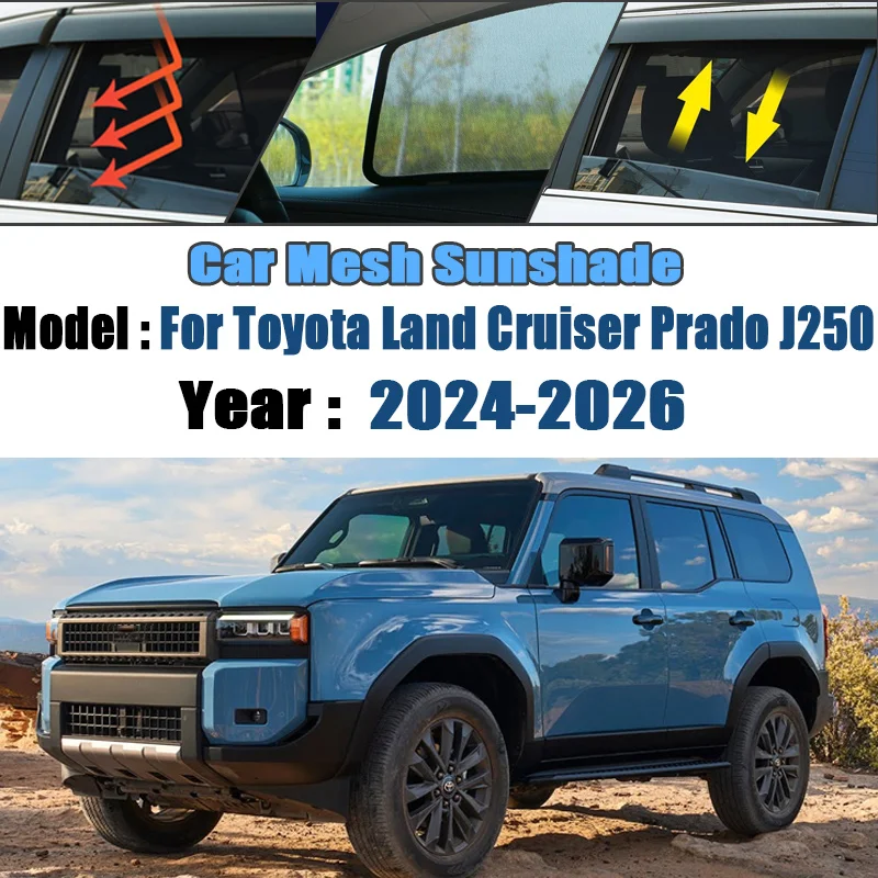 

Сетчатая шторка для автомобиля Toyota Land Cruiser Prado J250 2024 2025 2026 MK5 Lexus GX, магнитная шторка для окон, защита от посторонних глаз, автоаксессуары