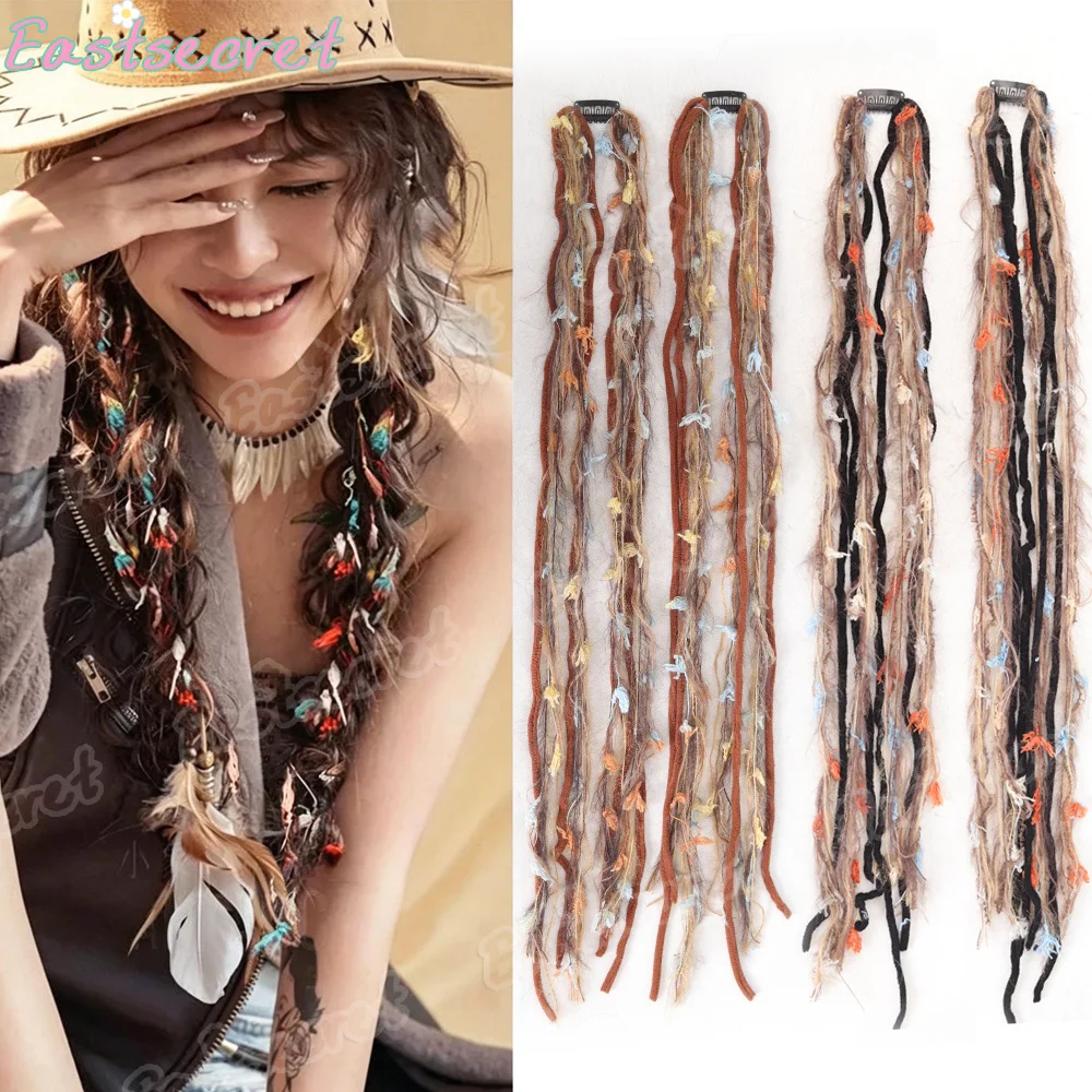 BB clip style braided colorful rope Ethnic style Personality gradient headband Yarn braid Tied hair Synthetic hair accessory
