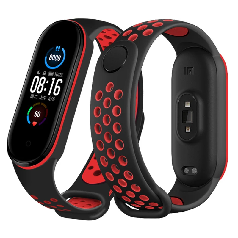 Silicone Strap for Xiaomi Mi Band 7, 6, Replacement Wristband, Wrist Bracelet, for Miband M5, M6, M7 Water-proof and Breathable