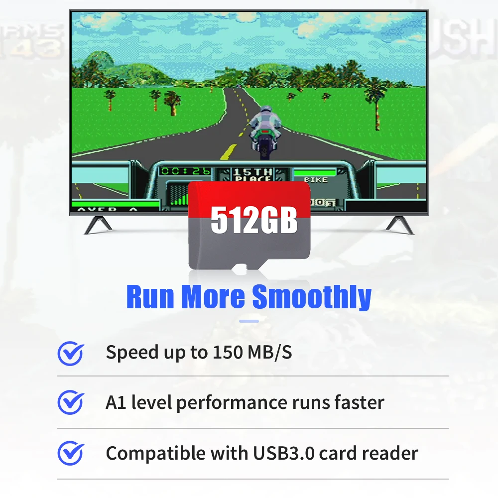بطاقة ألعاب 512G/1 تيرا بايت مع 42000 + ألعاب ريترو/AAA بطاقة TF لأجهزة PSP/PS3/PS2/PS1/N64/MAME/WIIU لوحدات تحكم الألعاب المحمولة ROG Ally/Win