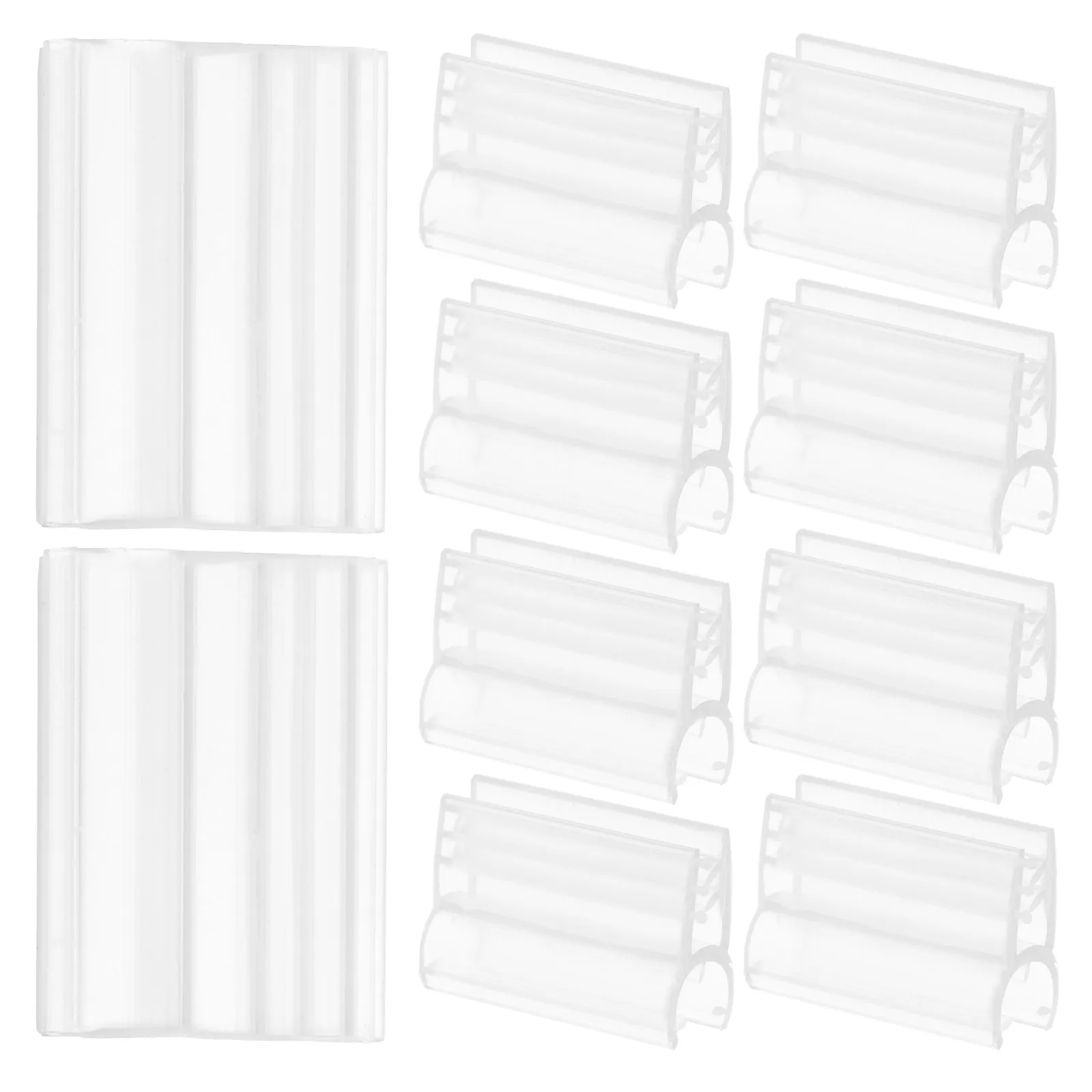 60Pcs Clear PVC Shelf Tag Sign Holder Clip for Retail Display Gridwall Slatwall Supermarket Exhibition Menu Cards Poster Clips