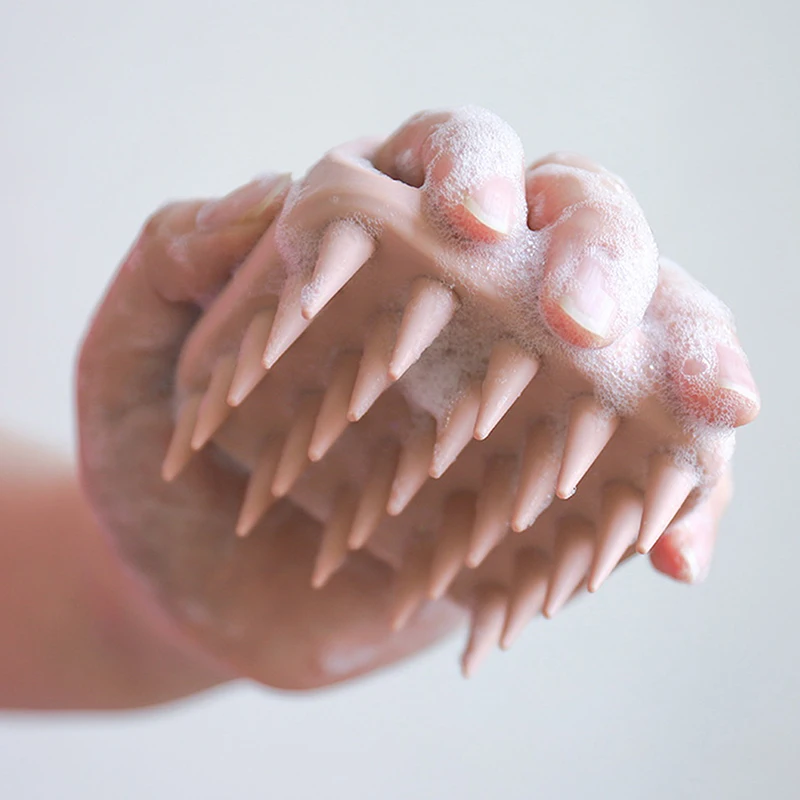 Penggosok Kulit Kepala Sikat Sampo Pemijat Sisir Kulit Kepala Bersih dengan Pegangan Sikat Cuci Rambut Sikat Exfoliator Kulit Kepala Alat Penggosok Kepala