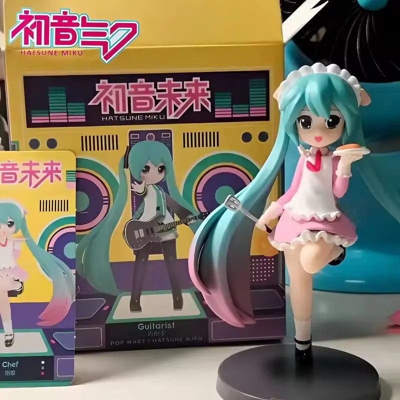 ของแท้Hatsune MikuอะนิเมะAction Figure Series Actionอาชีพฉาก 10 ซม.-14 ซม.Pvcตกแต่งรูปของเล่นของขวัญกล่องตาบอด