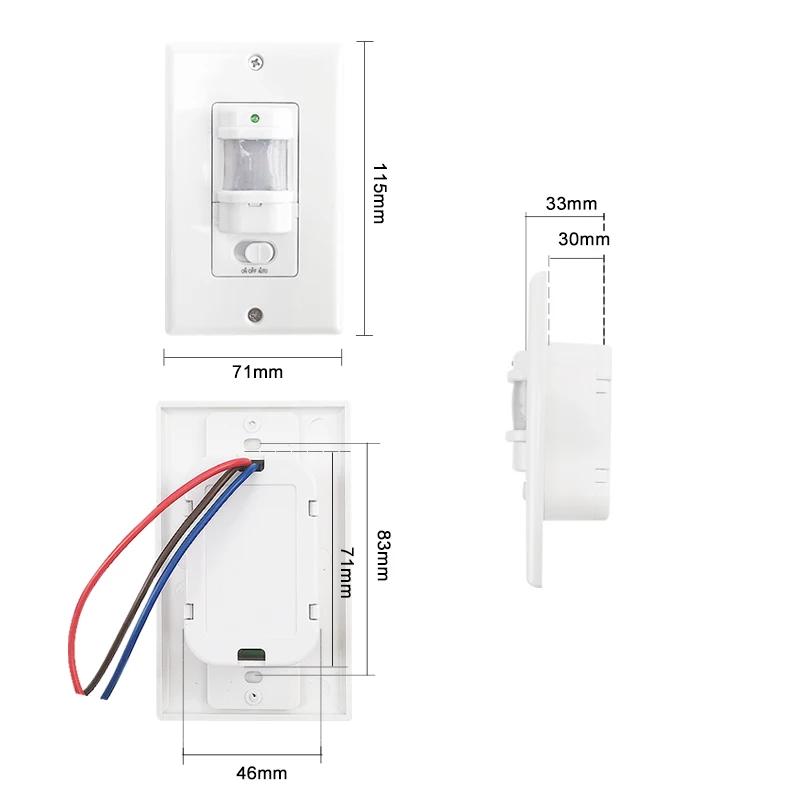 AC110V 220V PIR Sensor Motion Sensor Switch Light Rocker Switch Human Body Auto On/Off Infrared  Home US Wall Switch