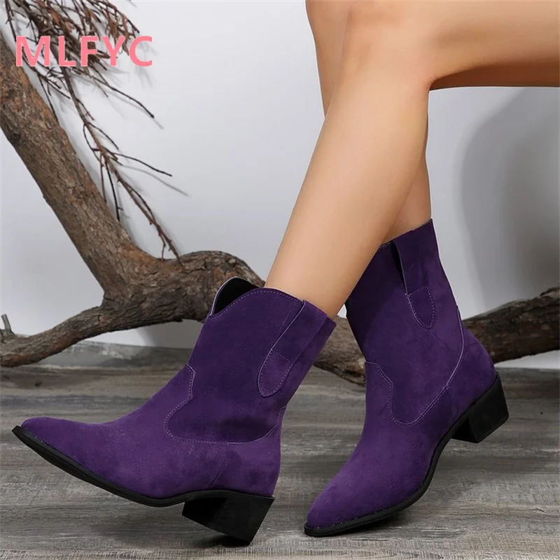 Thick Heel Short Boots Women\'s Autumn and Winter New Round Head Foreign Trade Fashion High Heel Boots in Europe and America