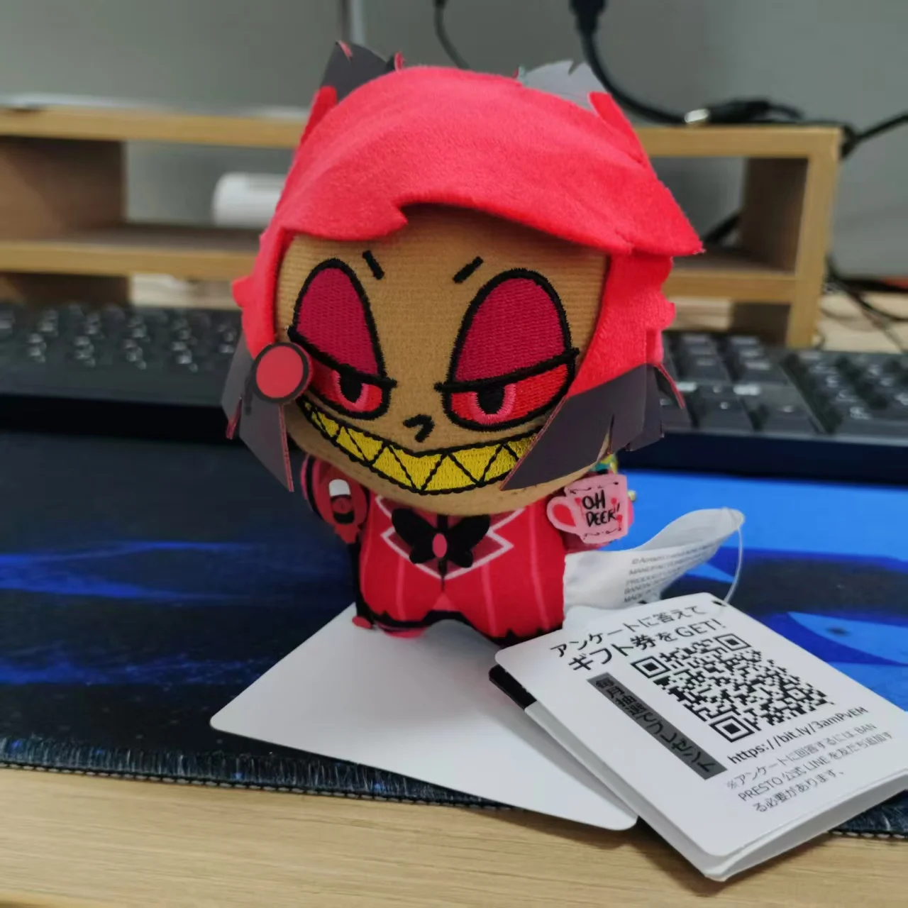 13 CM Hazbin Hotel Anime Alastor Plüschpuppe Ornament Weiches Spielzeug Taschenanhänger Sammlerstück Anime-Zubehör Kindergeburtstagsgeschenke – Detail 1