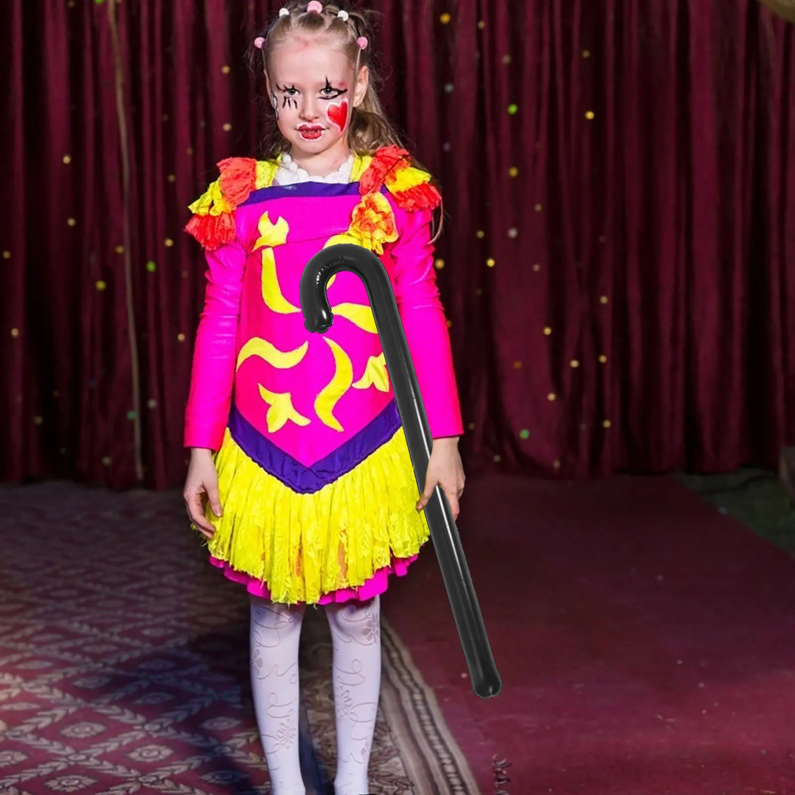 نفخ العكاز الدعامة خفيفة الوزن المحمولة تفجير عصا المشي بالون أداء الحفلات البلاستيكية عكاز بالون مضحك المزحة