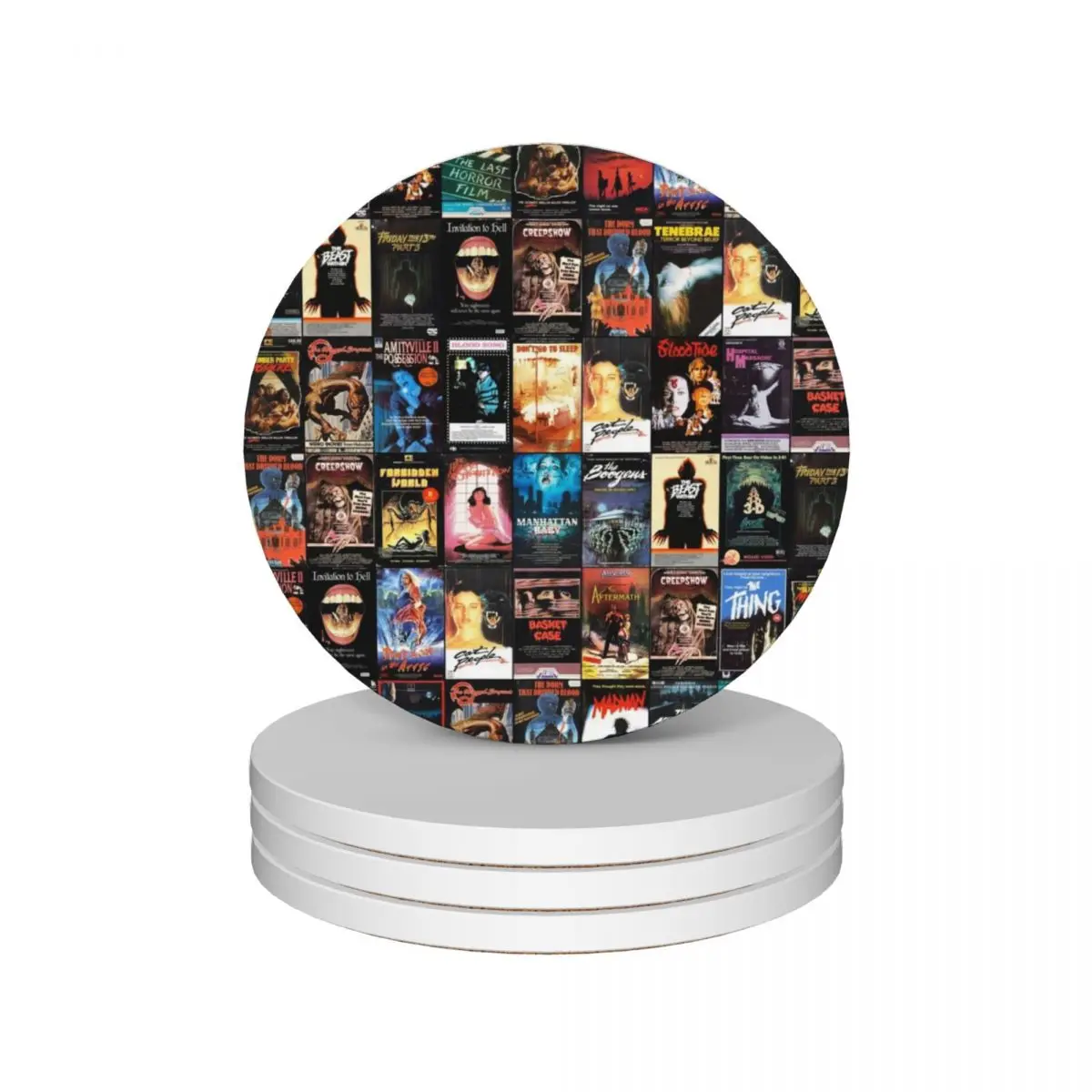 

RETRO HORROR VHS ARTWORK - 1982 Ceramic Coasters (Set of 4) coffee bulk plate Coasters