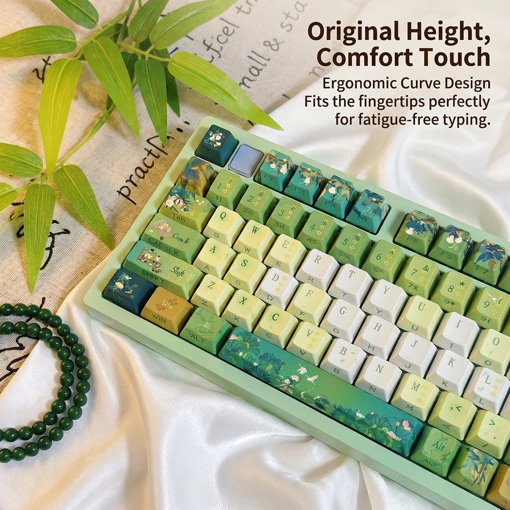 Kawaii Matcha Green Tea Cherry Profile Keycaps (120 Keys)