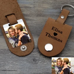 Custom Photo Keychain Leather keychain with Picture Personalized Leather Keychain Gift For Him Anniversary Gift for Boyfriend