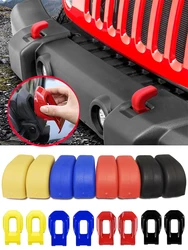 For Jeep Wrangler JL Gladiator JT 2018-2024+ Front Bumper Tow Hook Rubber Cover & Hood Lock Catch Latches Decoration Cover Trim