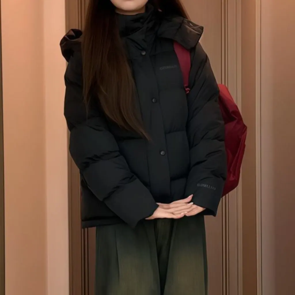 

Purple Puff Bread Jacket for Small Women Thickened Short Cotton Autumn Winter Fashion Slimming Trendy Casual Coat