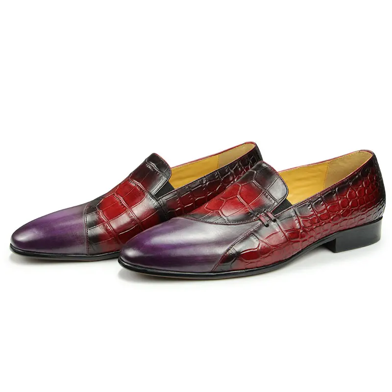 Mocassini da guida da uomo Scarpe Slip on Penny Calzature Casual Penny Scarpe Primavera/estate Elgant Rosso Viola Scarpe miste da uomo