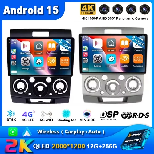 9 ""Android 15 Radio de coche estéreo Ford Everest Ranger para Mazda BT50 BT-50 2006-2011 reproductor Multimedia CanPlay Autoradio unidad principal
