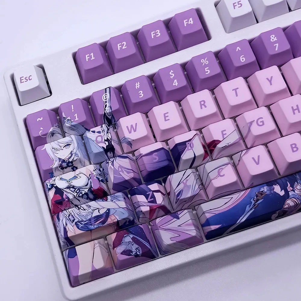 

Honkai Impact 3 The ultimate law PBT Keycaps For 61/87/104/108 Keys Keyboard Decor Fans Otaku Game Player Cosplay Gift