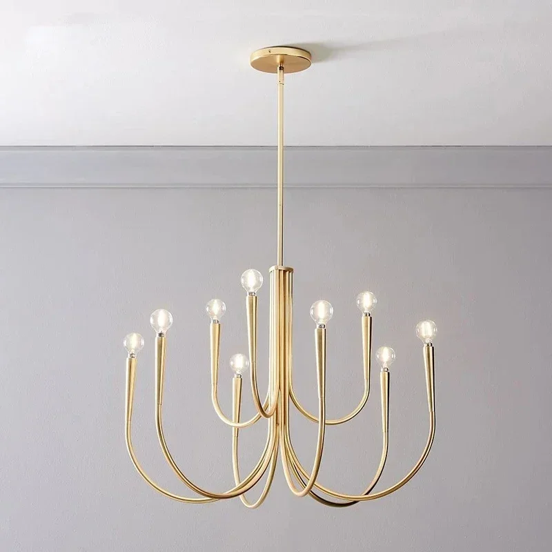 

Retro Candle Chandelier Art Designer Metal Pendant Lamps for Living Room Bedroom Dining Hanging Light