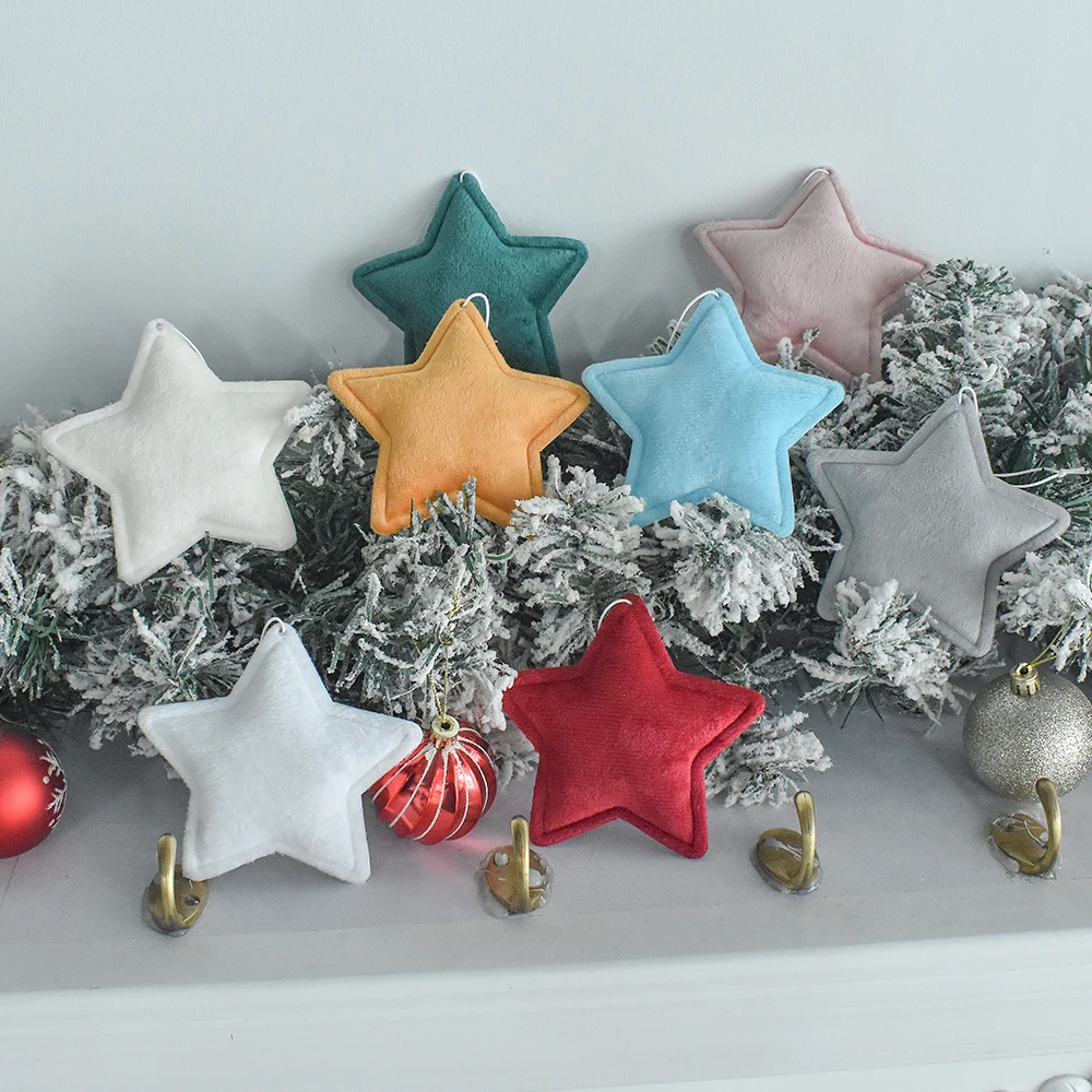 Christmas Ornament, Velvet Star Hanging Ornament, Christmas Tree Ornament, Party Decoration Star