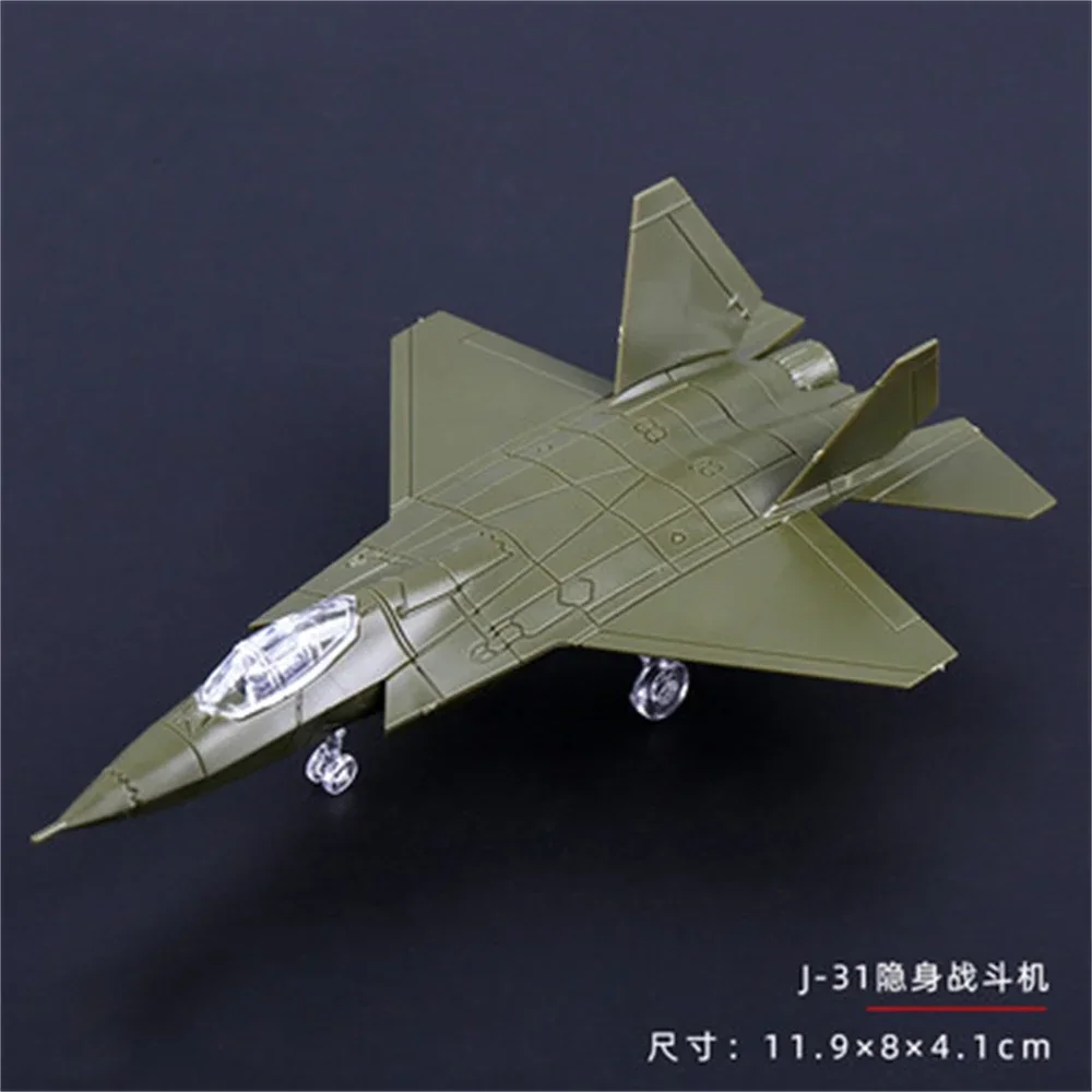 Mini Puzzle Building Toys Desktop Ornaments PLA Shenyang J-31 Fighter Assembly Airplane Plastic Military Model Children's Gift