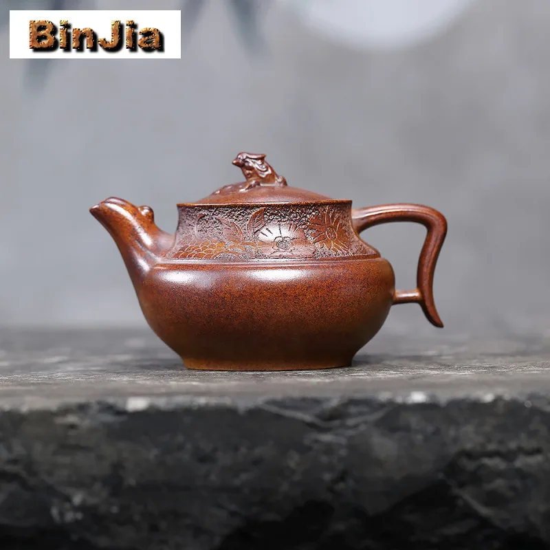 

300 мл элегантные фиолетовые глиняные чайники Исин, горшок ручной работы с изображением Феникса, необработанная руда, фарфоровая грязевая чайница, чайник, чайный сервиз Zisha