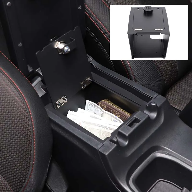 1piece set Aluminum Alloy For Subaru WRX Levorg 2022+ Car Center Control Armrest Box Password Lock Safe Modification Accessories