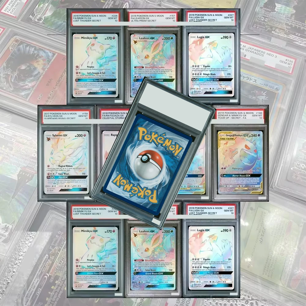 

#226 Full Art Mimikyu GX Secret 2018 Lost Thunder DIY Proxy PTCG Graded Collection Card GEM MT 10 Card Holographic Label Gifts