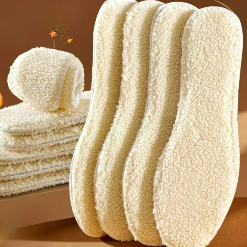 الشتاء الدافئة الصوف الأحذية النعال 1/2 أزواج سميكة جلد الخراف الكشمير أحذية قطنية منصات Coldproof مريحة الثلوج الأحذية نعل