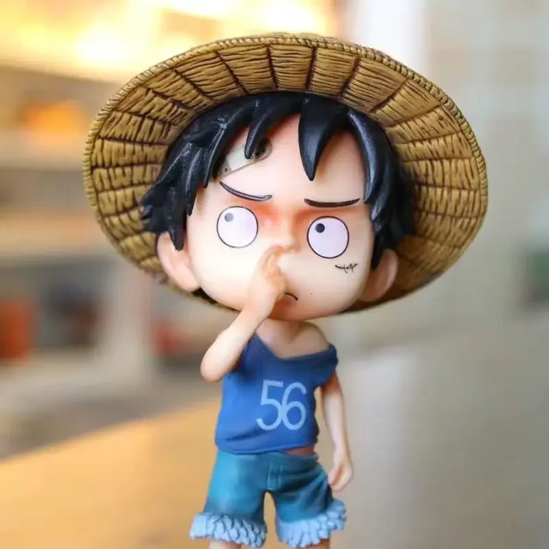 15CM Anime One Piece Monkey D Luffy Figure Childhood Boy Action Figurine PVC Model Car Decoration Statues Doll Toy Birthday Gift