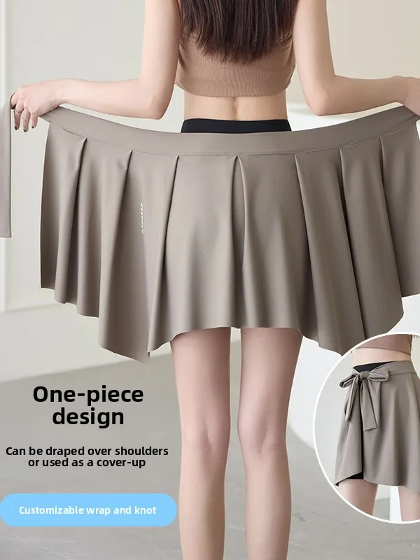 Spor Yoga Skirt for Women Boting e Design Running Fitn Small Skirt Anti-Static Nylon Fabric Irregular Hem