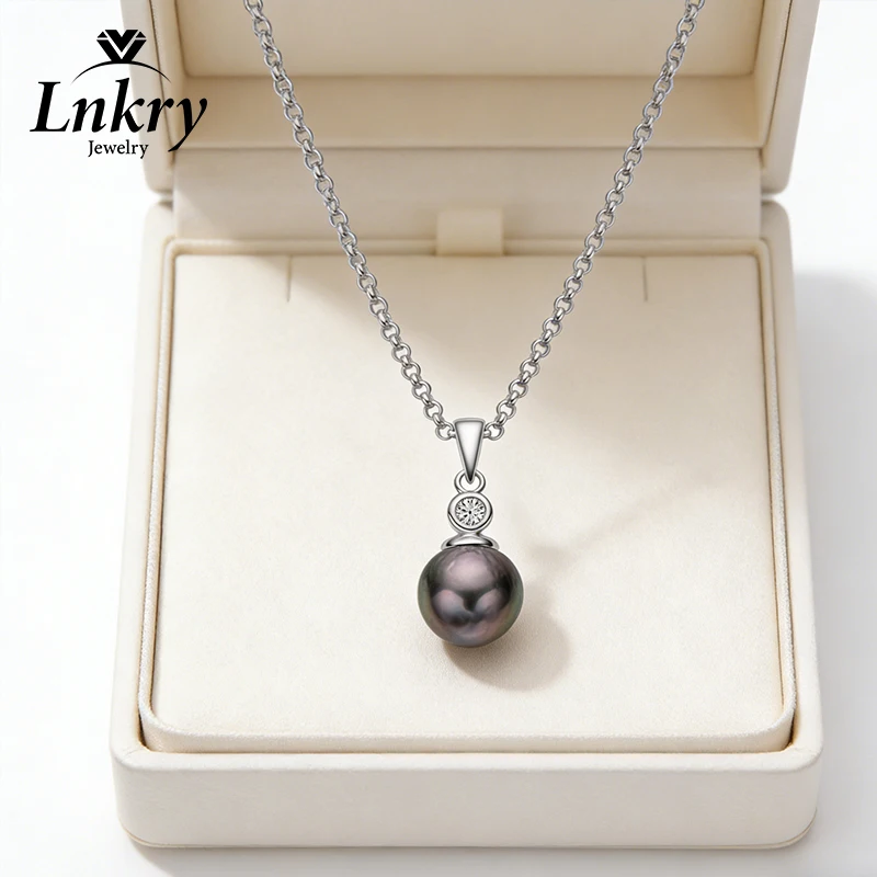 

Lnkry Exquisite Collar Plata 925 Sterling Silver Irregular Baroque Black Pearl Necklace For Mother's Day Temperament Jewelry Gif