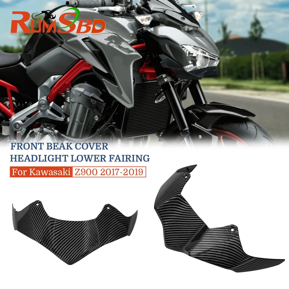 

Z900 Headlight Fairing Front Lower Beak Nose Cone Cowl Cover Extension Aerodynamic Winglets For Kawasaki Z 900 2017 2018 2019