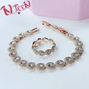 مجموعة مجوهرات نسائية أصلية عالية الجودة ، مجوهرات مستديرة من سلسلة Angelic ، مناسبة لهدايا العطلات ، ملابس الحفلات أفضل 10 ملاك ذهبي فاخر مبيعا - رقم 8