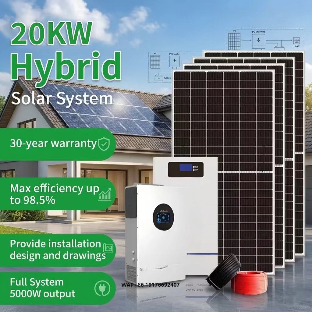 Commercial 20KW Hybrid Solar Energy System 20000W Industrial Storage Unit Manufacturer Wholesale Custom ODM Power Source