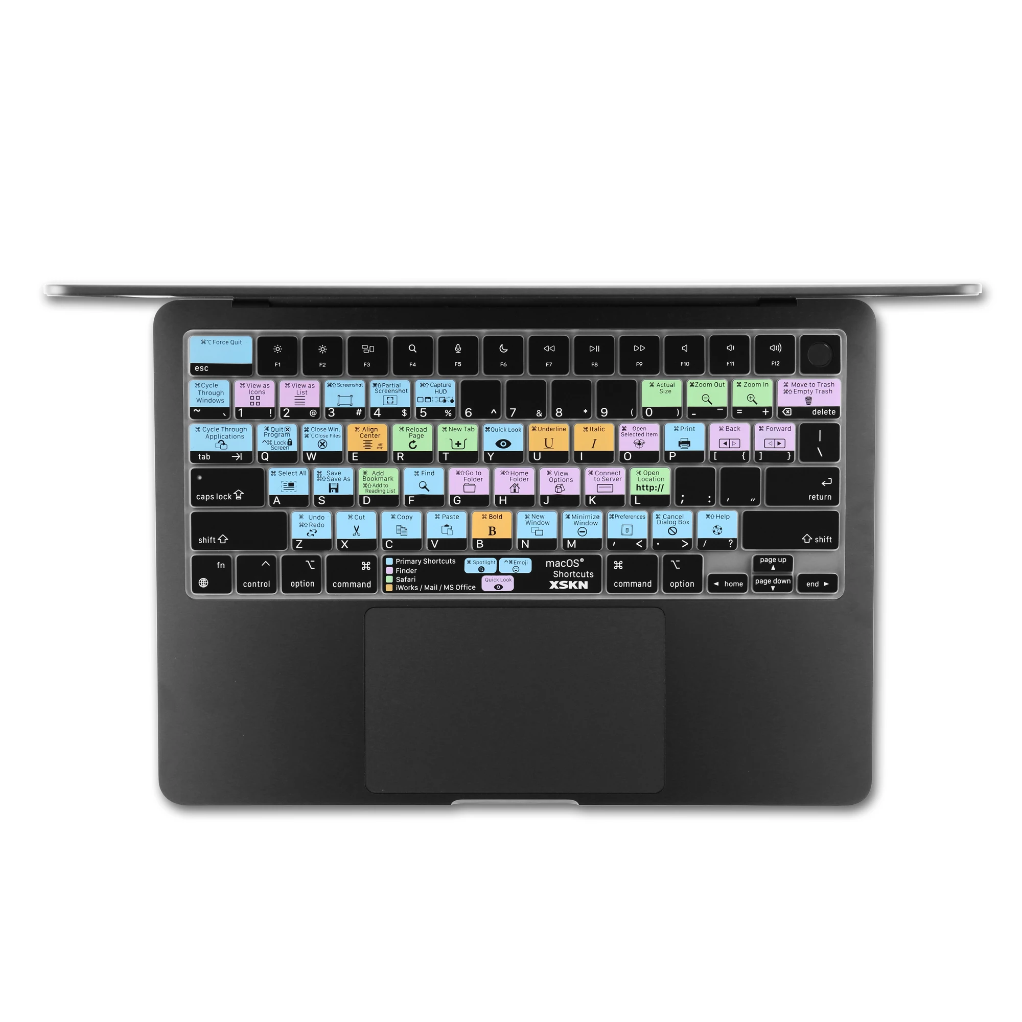 XSKN macOS Shortcut Ultra Thin Keyboard Cover for 2022+ Macbook Air 13.6/15.3 M2 M3 A2681/A2941/A3113/A3114 Laptop Protector