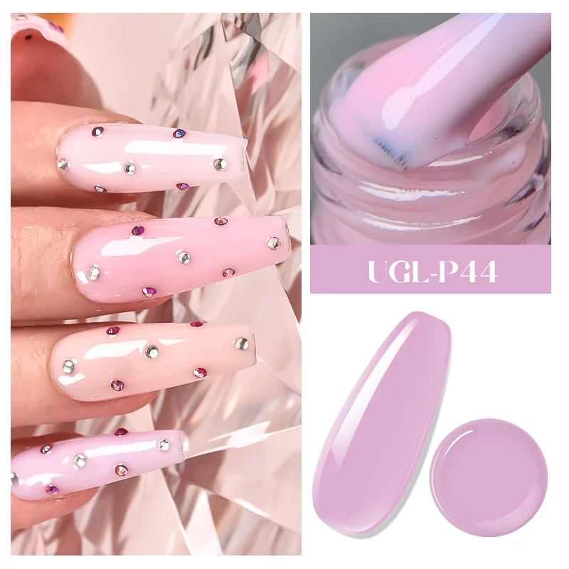 DERO Rubber Building Nail Selbstnivellierendes Konstruktionsgel-Nagellack Semi Permanent Nude Pink Clear Liquid Quick Extension Gel