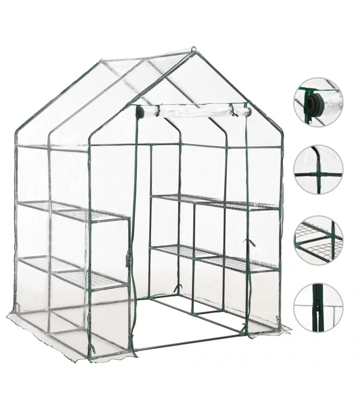 Greenhouses greenhouse with 8 shelves 143x143x195 cm