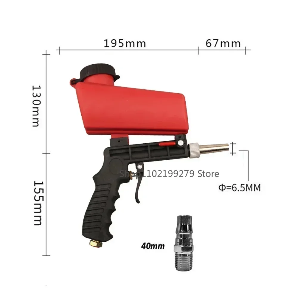 Adjustable Sandblasting Gun 90psi Portable Sand Blaster Sand Blasting Machine Gravity Small Handheld Pneumatic Blasting Gun Tool